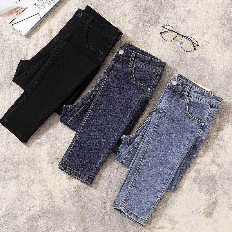 2026 Spring and Autumn New Jeans Women's High Waist Skinny Pants for Students